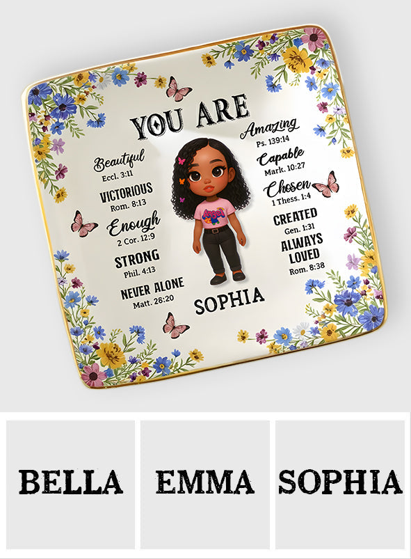 Dieu dit que tu l'es - Porte-bijoux chrétien personnalisé et entièrement imprimé