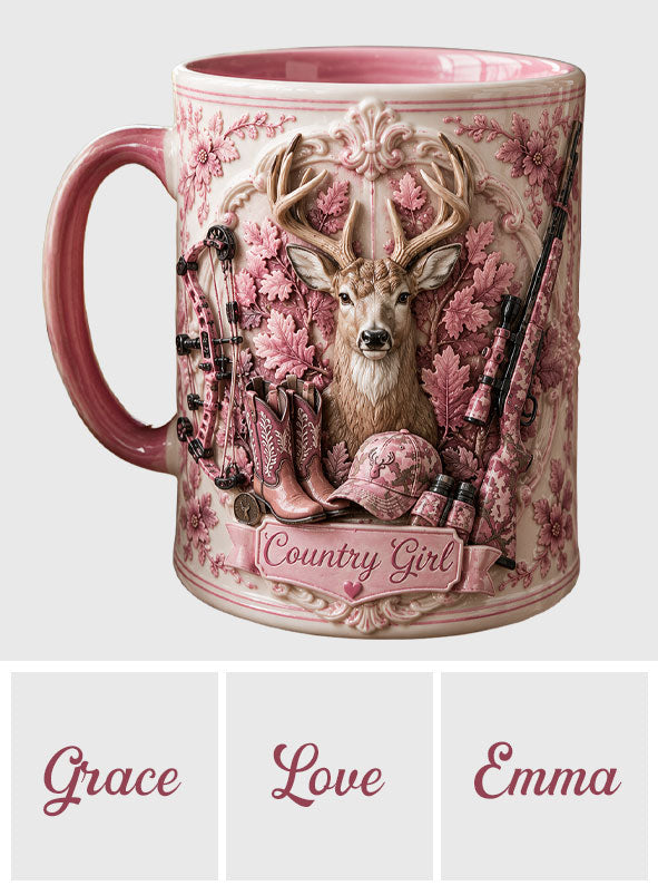 Country Girl - Personalized Hunting Accent Mug