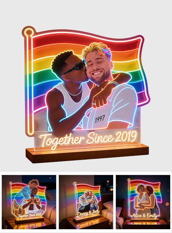 Photo Personnalisée - Lampe de Nuit LED en Soutien LGBT