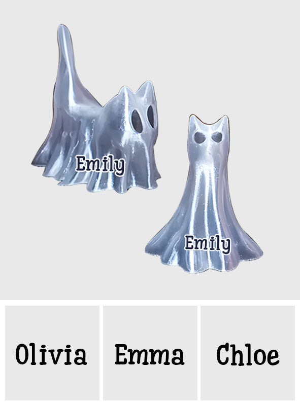 Boucles d'oreilles personnalisées Halloween Chat mignon et effrayant