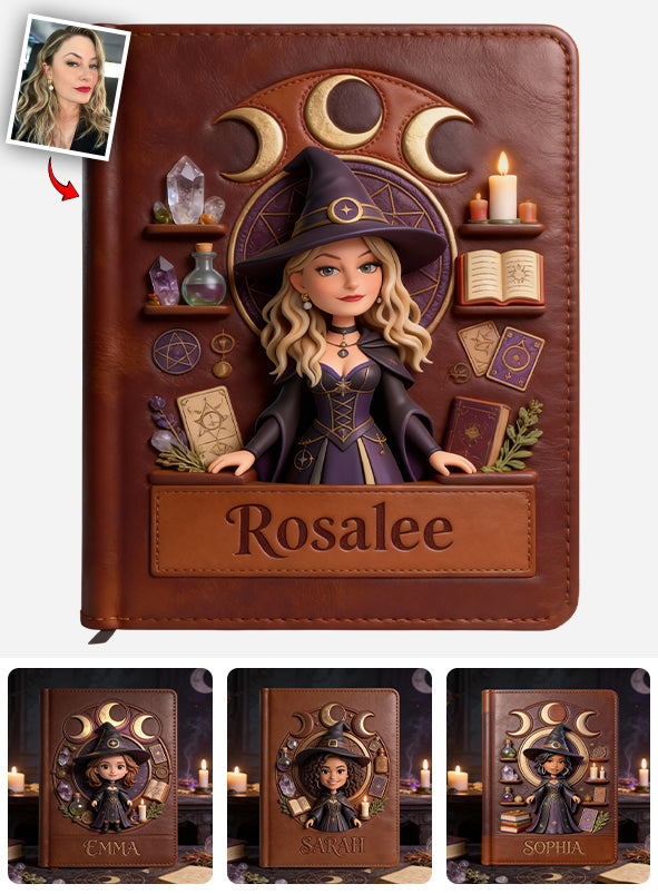 Journal en cuir personnalisé pour sorcière - Magical Witch