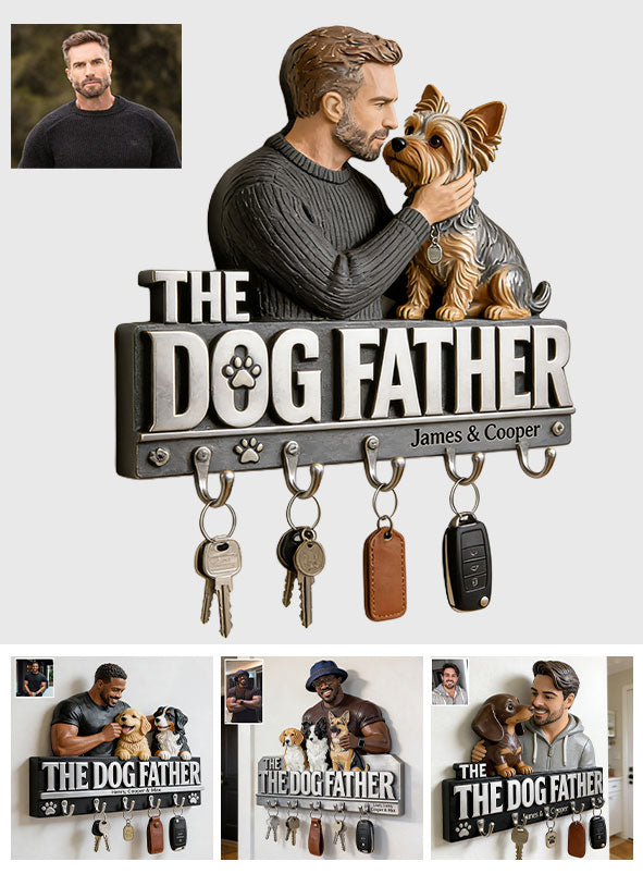 Le Père Chien - Porte-clés personnalisé en forme de chien