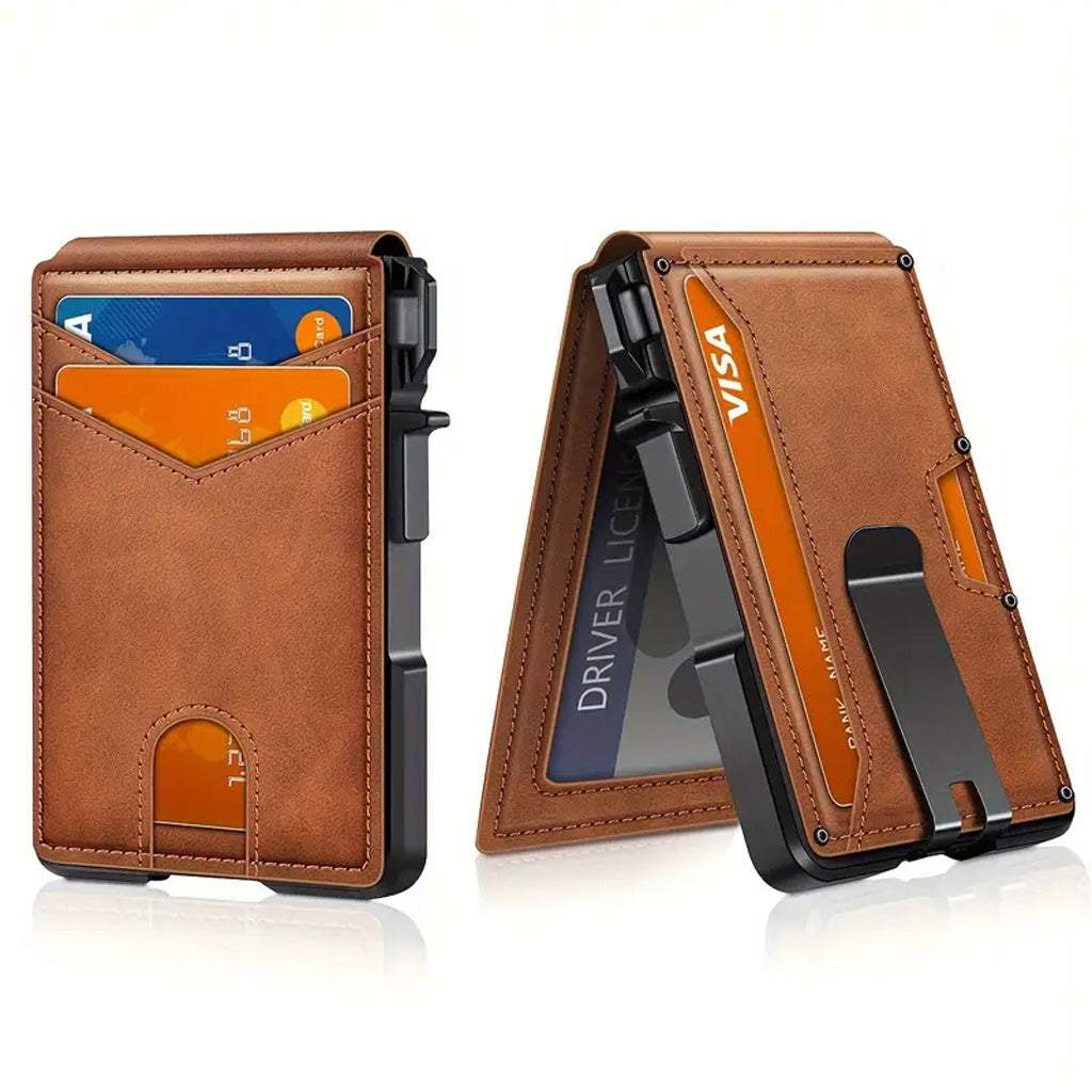 Leather Blocking Slim Bifold Wallet