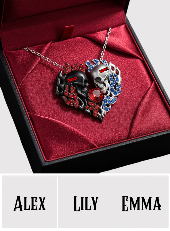 Toi et moi, on gère ! - Collier pendentif personnalisé en forme de crâne