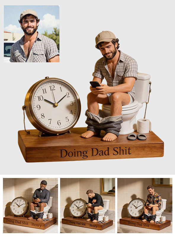 Horloge de Bureau Personnalisée - Plaque Photo Personnalisée pour Papa