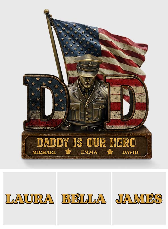 Mon papa est mon héros - Plaque acrylique personnalisée en forme de père
