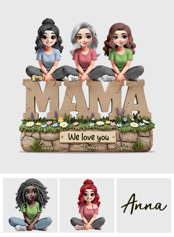 We Love You Mama - Personalized Mother Custom Shaped Acrylic Plaque