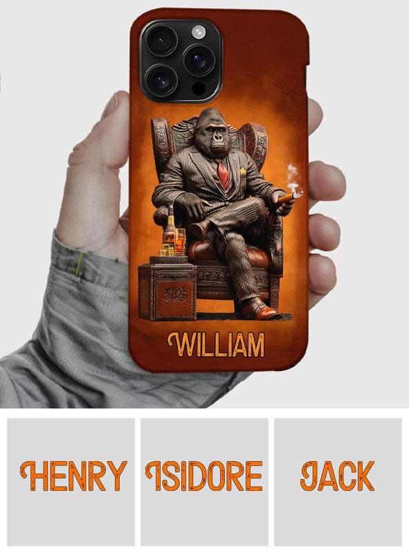 Whiskey & Cigar Gorilla - Personalized Whisky Full Print Phone Case