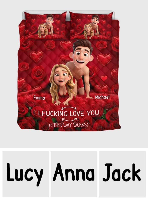 Cadeau amusant pour couple - Ensemble de courtepointes personnalisé pour couple