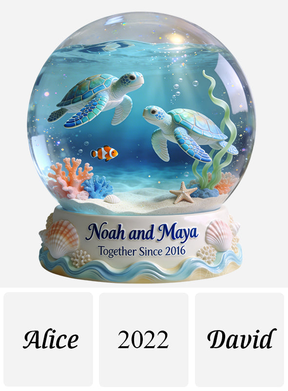Turtle Couple - Personalized Turtle Custom Shaped Acrylic Plaque