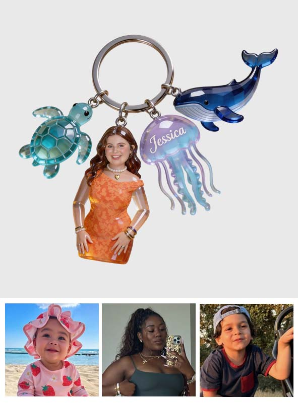 Photo Personnalisée - Porte-clés Marin Personnalisé Avec Charms