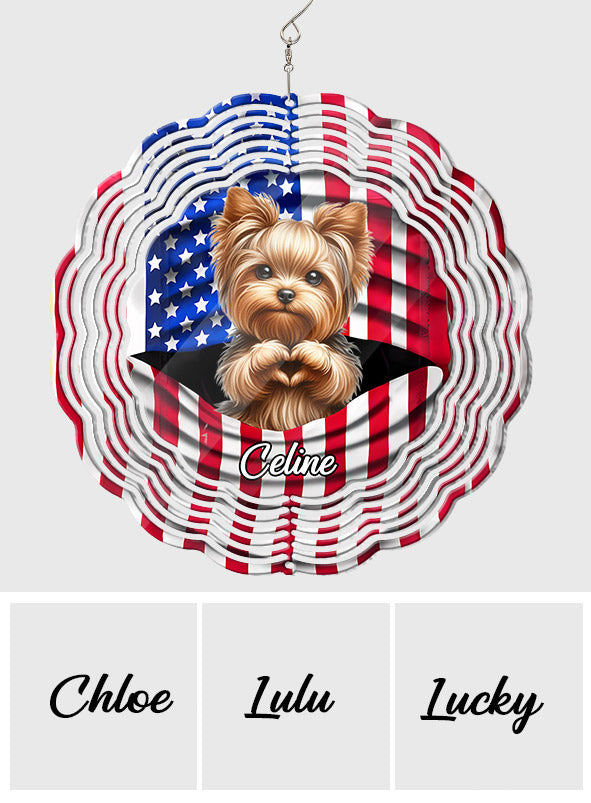 Paws And Freedom - Personalized Dog Wind Spinner