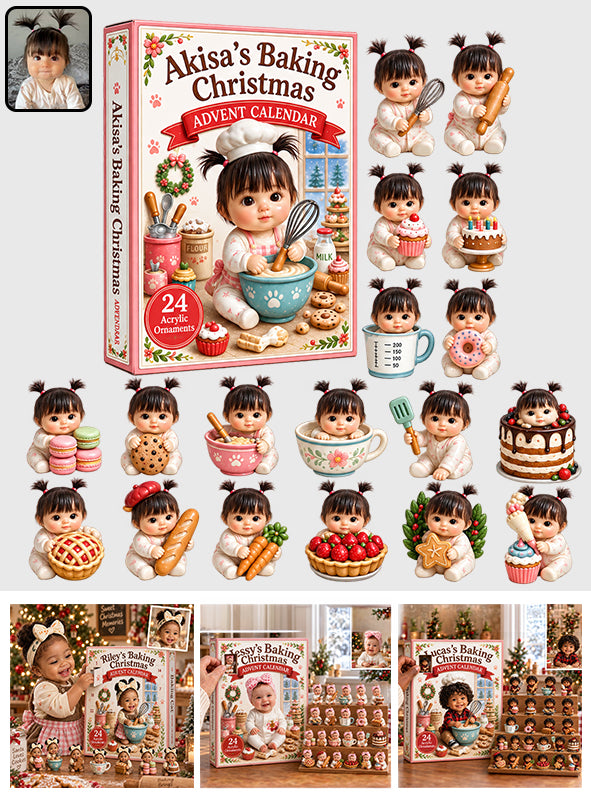 Custom Any Photo, Love Baking - Personalized Baking Advent Calendar With 3D Collectibles