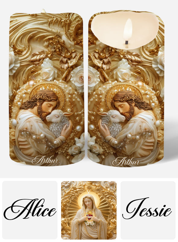 Foi éternelle - Bougie chrétienne sans flamme personnalisée