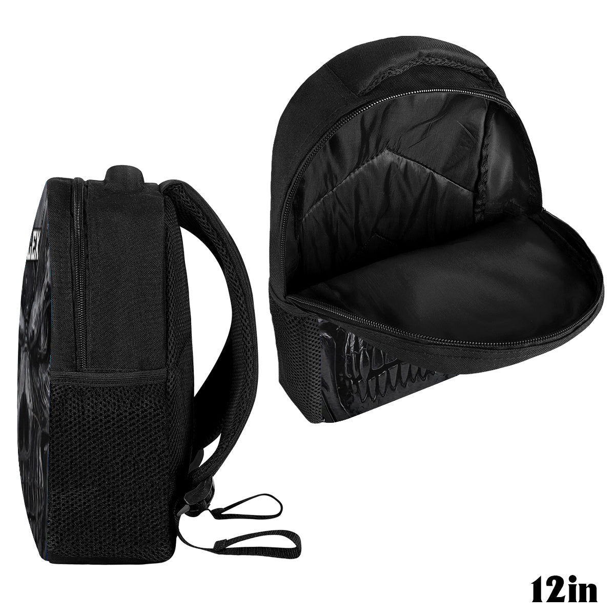 Sac à dos multifonctionnel personnalisé avec tête de mort noire tendance - Sac à dos multifonctionnel à tête de mort personnalisée