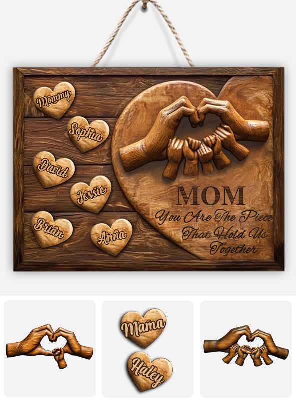 Maman, tu es le pilier de notre couple - Panneau en bois personnalisé « Maman »