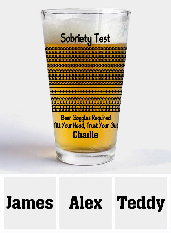 Test de sobriété à la bière - Verre à bière personnalisé