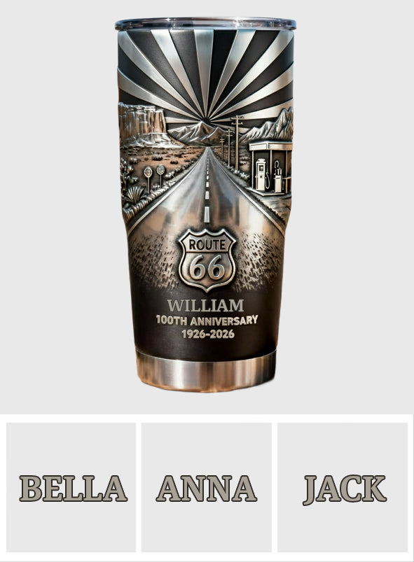 100th Anniversary Of Route 66 - Personalized Car Lover Tumbler