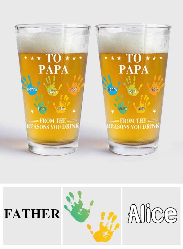 Raison de boire - Verre à bière personnalisé pour papa