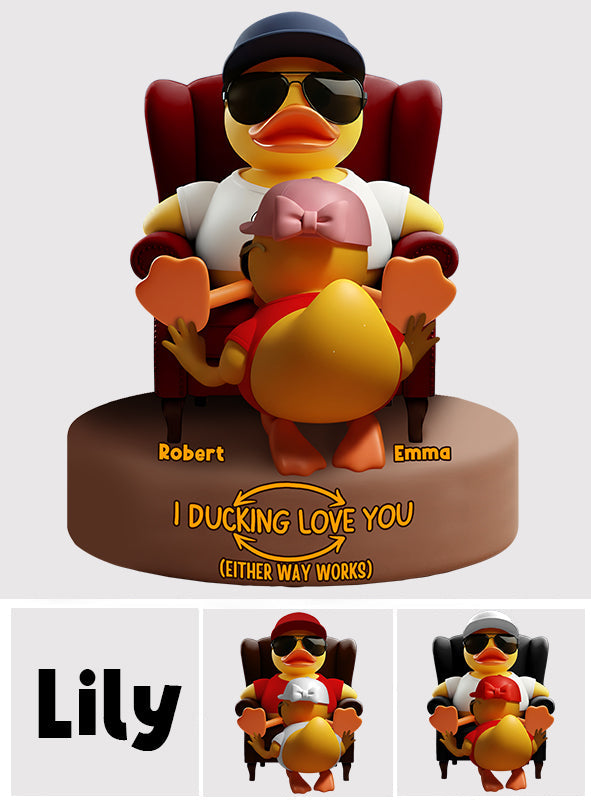 I Ducking Love You (Either Way Works) - Personalized Couple Custom Shaped Acrylic Plaque