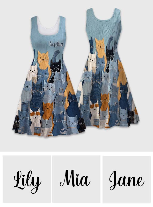 Robe sans manches personnalisée pour une fille qui aime les chats