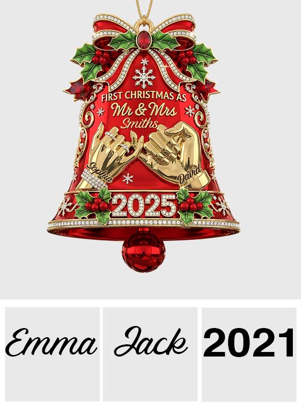 Premier Noël en tant que M. et Mme - Ornement personnalisé pour couple