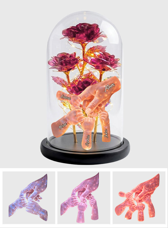 Happy Mother's Day - Personalized Mother Glowing Roses Glass Dome