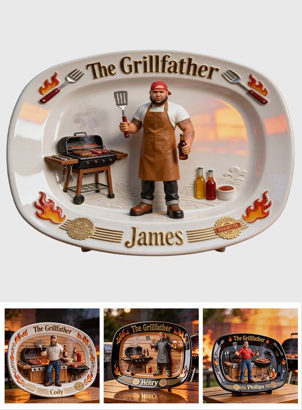 Le Grillfather - Plaque Personnalisée pour Papa