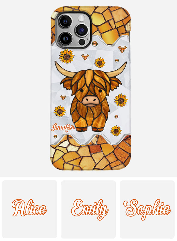 Adorable vache des Highlands - Coque de téléphone personnalisée avec imprimé intégral vache des Highlands