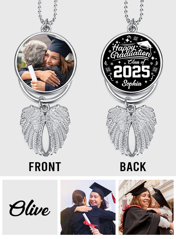 Joyeuse remise de diplôme ! Ornement d'ailes de remise de diplôme personnalisé