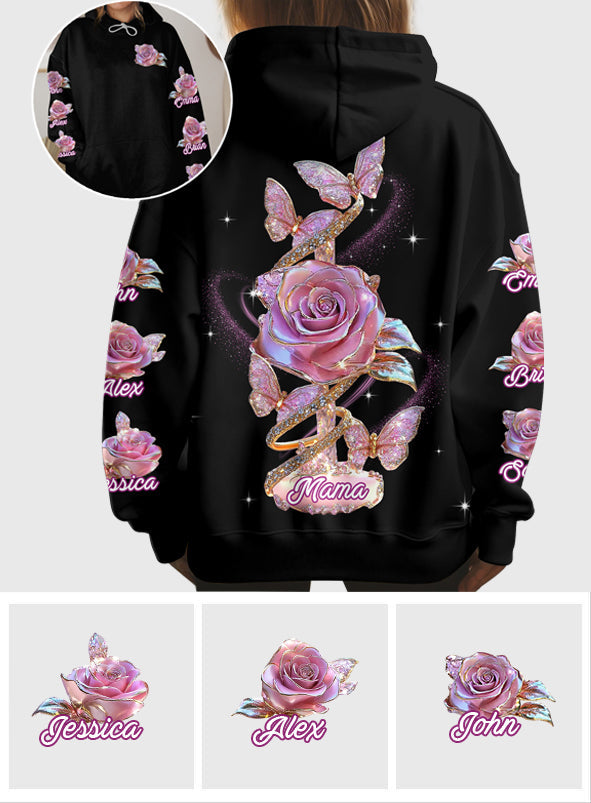 Fleurs pour maman/grand-mère - T-shirt personnalisé « Mère »