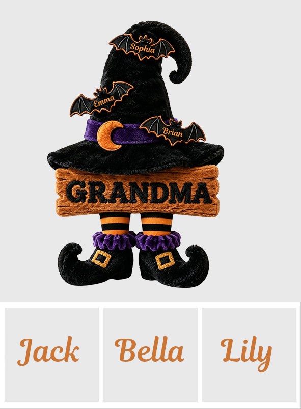 Grandma Witch Hat - Personalized Grandma Premium Faux Fur Pillow
