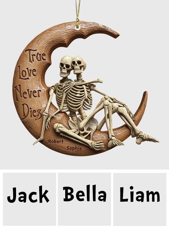 True Love Never Dies Skull Couple - Personalized Skull Ornament