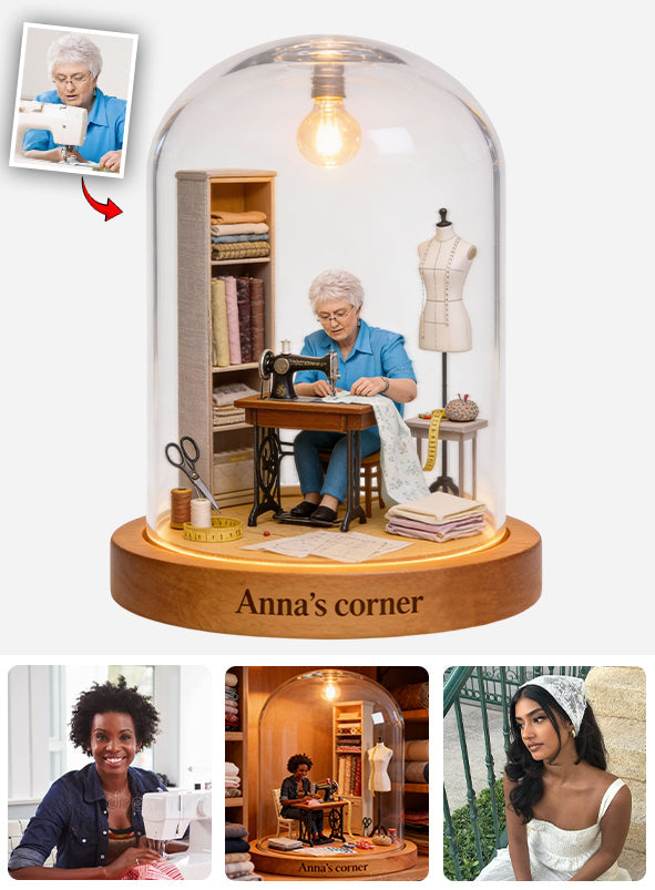 Veilleuse LED personnalisée en acrylique pour la couture - Passionnée de couture