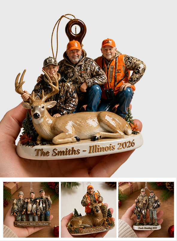Custom From Any Photo - Personalized Hunting Premium 3D Ornament
