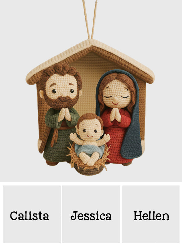 Nativity Scene Jesus - Personalized Christian Handmade Crochet Ornament