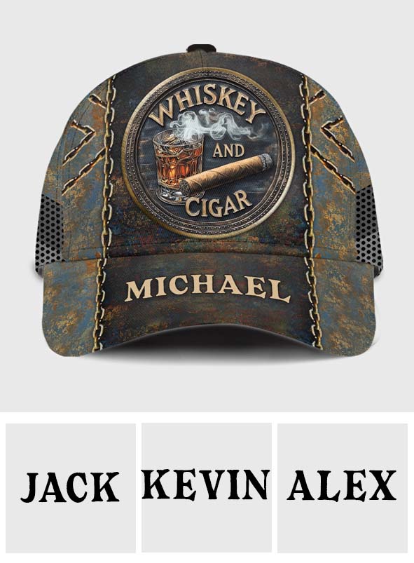 Whiskey And Cigar - Personalized Whisky Classic Cap