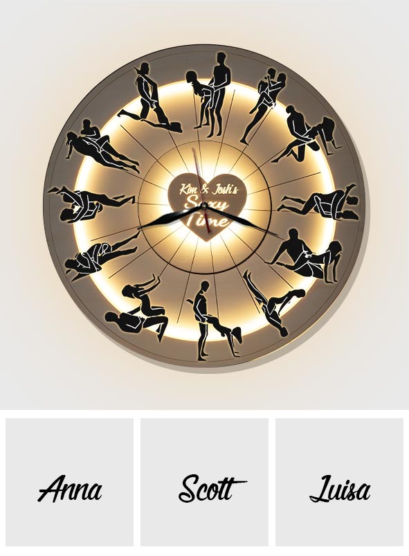 Moments intimes en couple, idée cadeau pour couple - Horloge murale lumineuse LED personnalisée pour couple