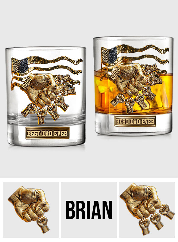 Best Dad Ever - Personalized Father Whiskey Glass