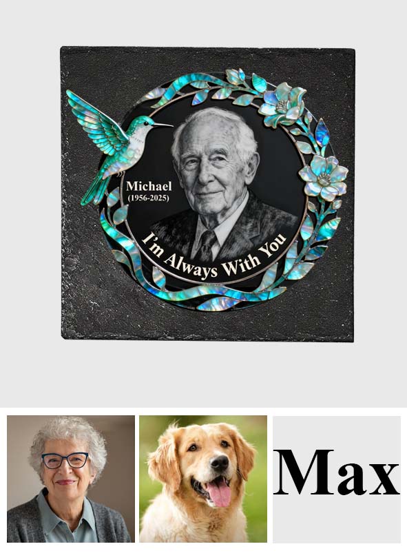 Je suis toujours avec toi - Pierre tombale carrée personnalisée