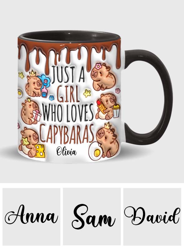 Just A Girl Who Loves Capybaras - Personalized Accent Mug