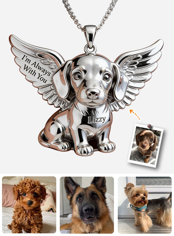 J'aime mon chien - Collier pendentif personnalisé en acrylique en forme de chien