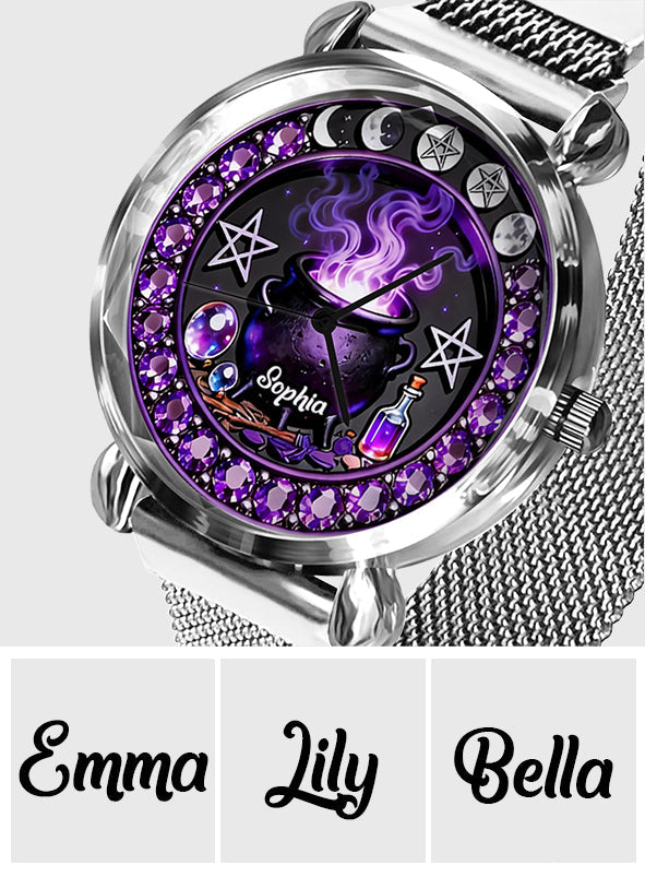 Montre-bracelet personnalisée pour femme sorcière - Sorcière magique