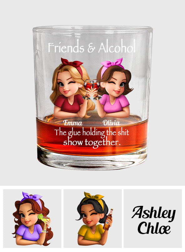 Friends & Alcohol - Personalized Best Friend Whiskey Glass