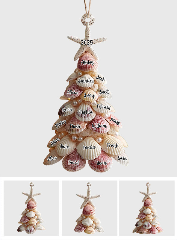 Sapin de Noël coquillage - Ornement familial personnalisé