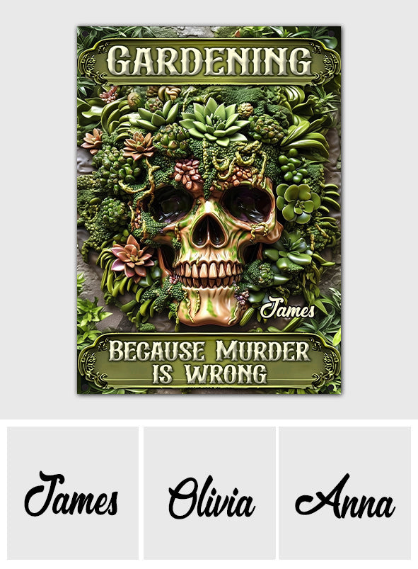 Gift For Gardeners - Personalized Gardening Rectangle Metal Sign