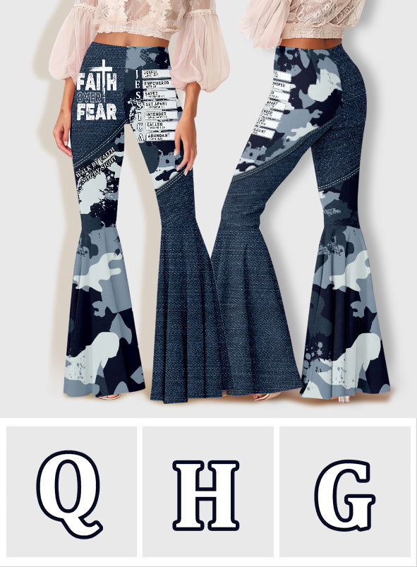 Faith Over Fear - Personalized Christian Flare Leggings
