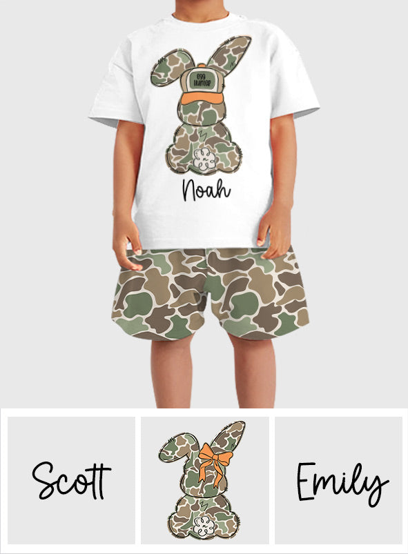 Chasseur d'œufs - T-shirt et short personnalisés pour enfant