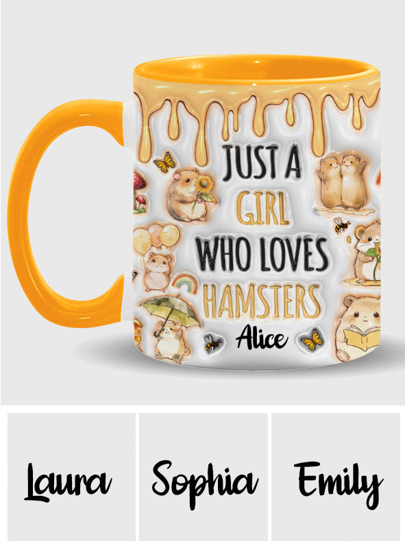 Just A Girl Who Loves Hamsters - Personalized Accent Mug