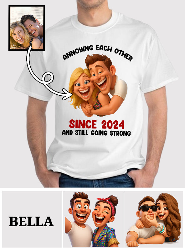 Funny Gift Cartoonish Exaggerated Mascot Style - Personalized Couple T-shirt And Hoodie